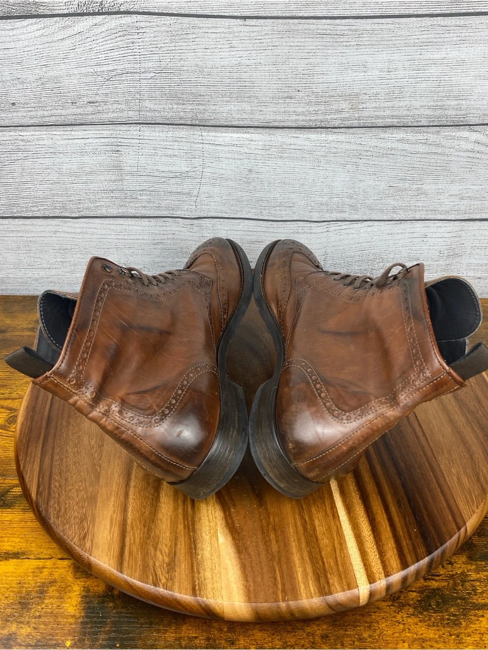 To Boot New‎ York Adam Derrick 79728 Brown Leather Wingtip Boots Lace up Mens 10